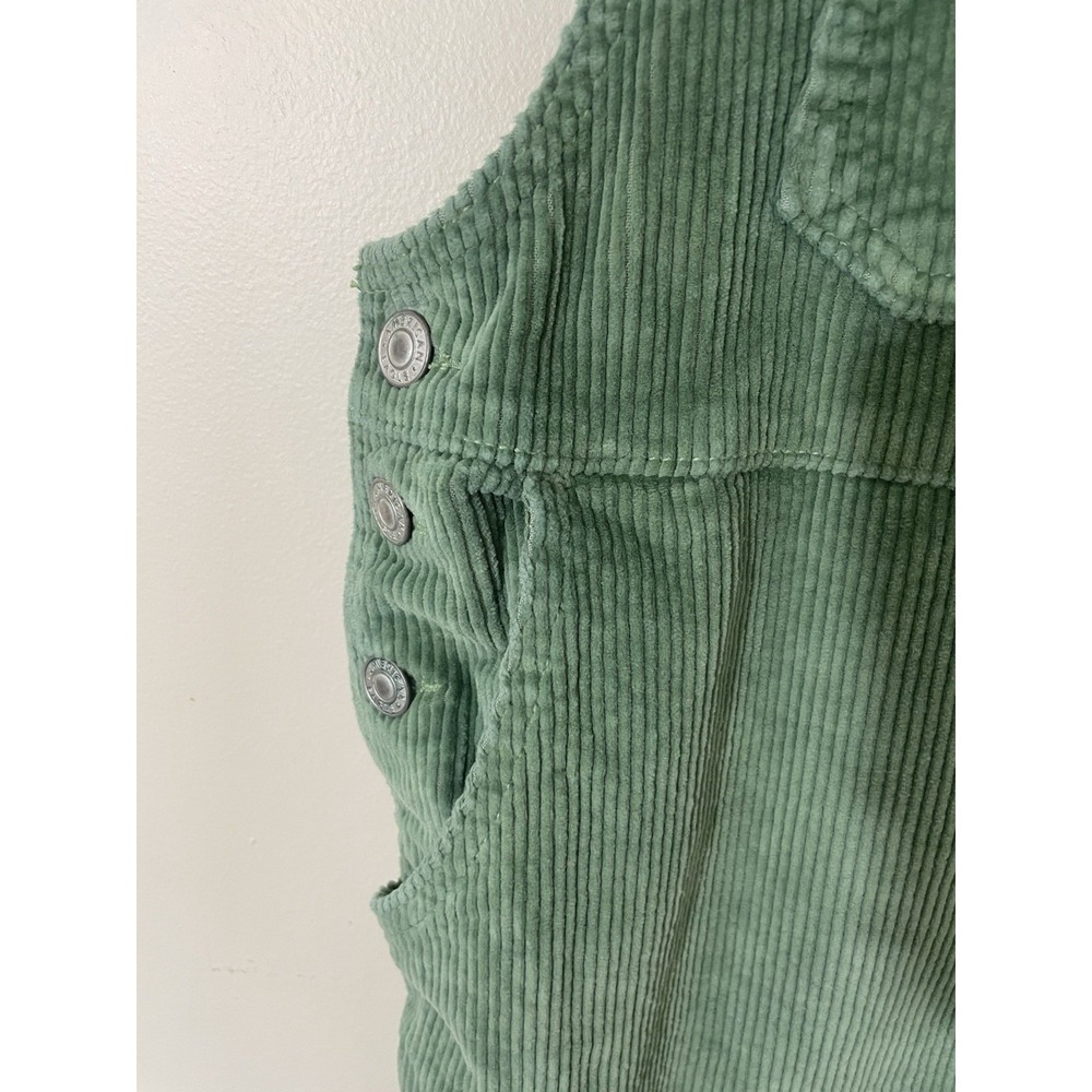 American Eagle Y2K Dress Womens Green Corduroy Overall Pinafore Mini Jumper M - Picture 5 of 7